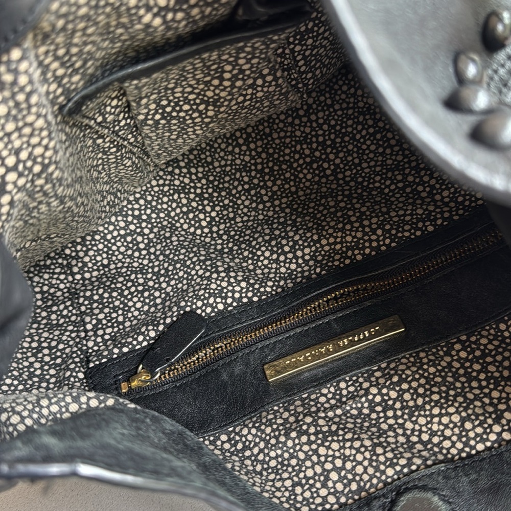 Loeffler Randall Black Leather Studded Shoulder Bag | classic everyday tote work - Picture 9 of 12
